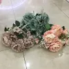 Lili Artificial Flower Shop offers wholesale artificial flowers for wedding decoration, living room and bedroom decoration, 7 flowers and 4 accessories, and wholesale European-style peonies details Picture
